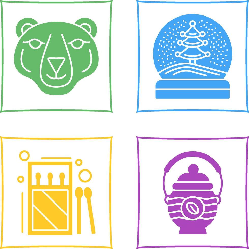 Polar Bear and Snow Globe Icon vector