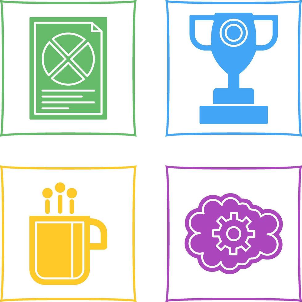 Pie Chart and Trophy Icon vector