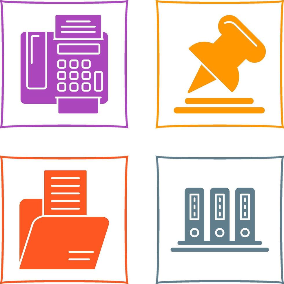 Fax Machine and Pin Icon vector