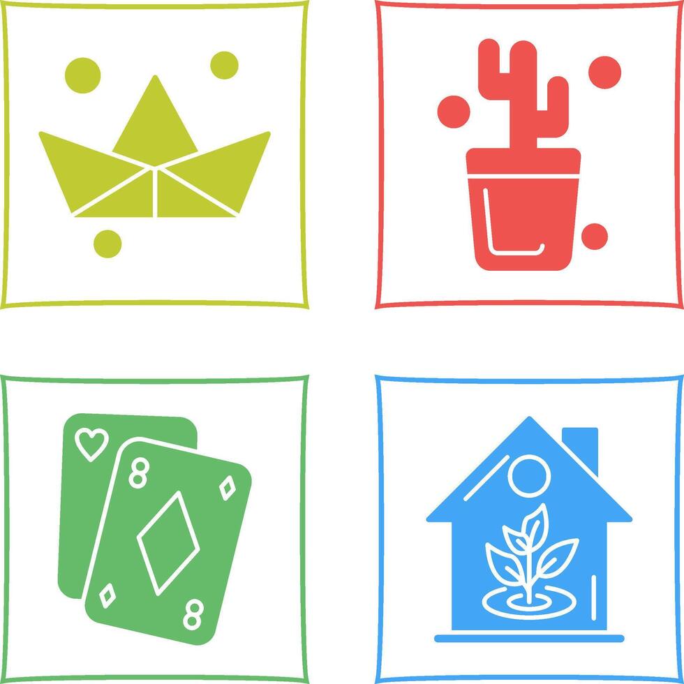 Origami and Cactus Icon vector