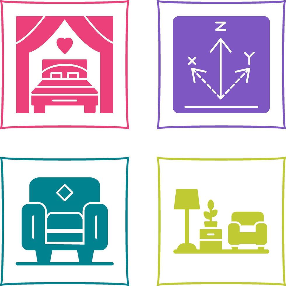 Bed and Axis Icon vector