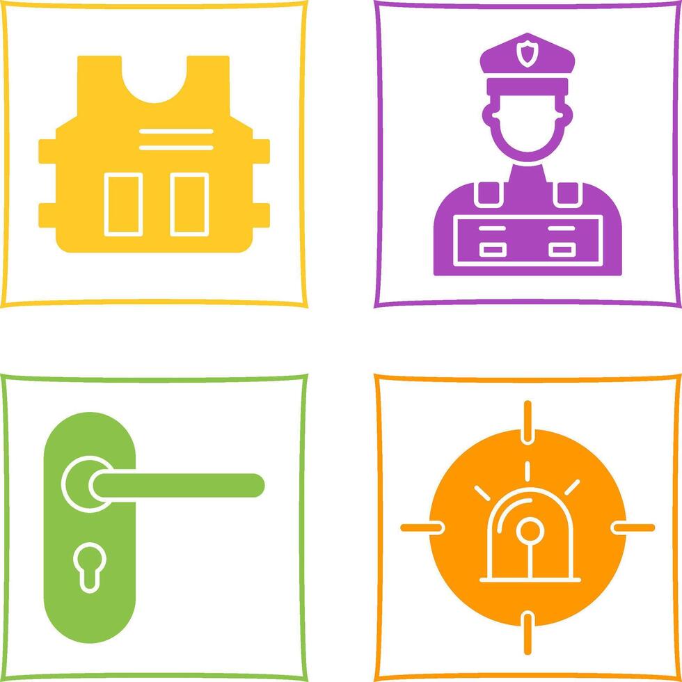 Police Vest and Police Man Icon vector