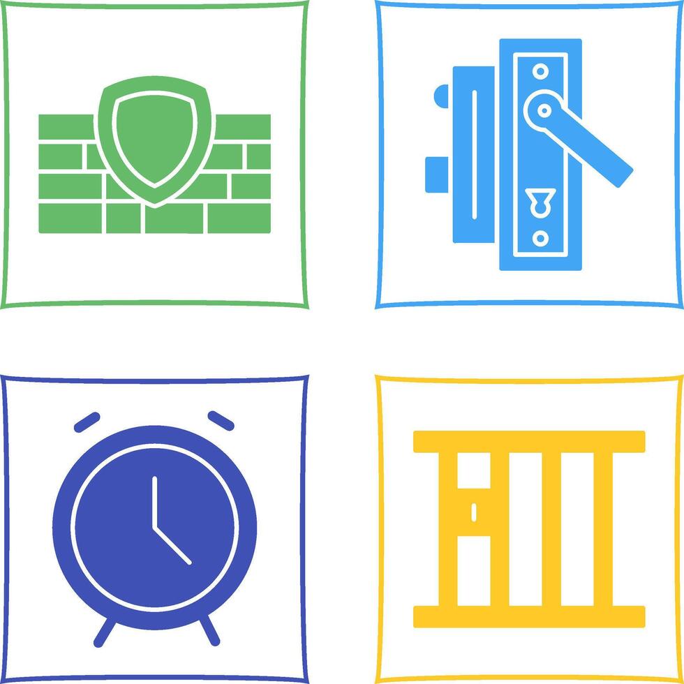 Firewall and Door Handle Icon vector