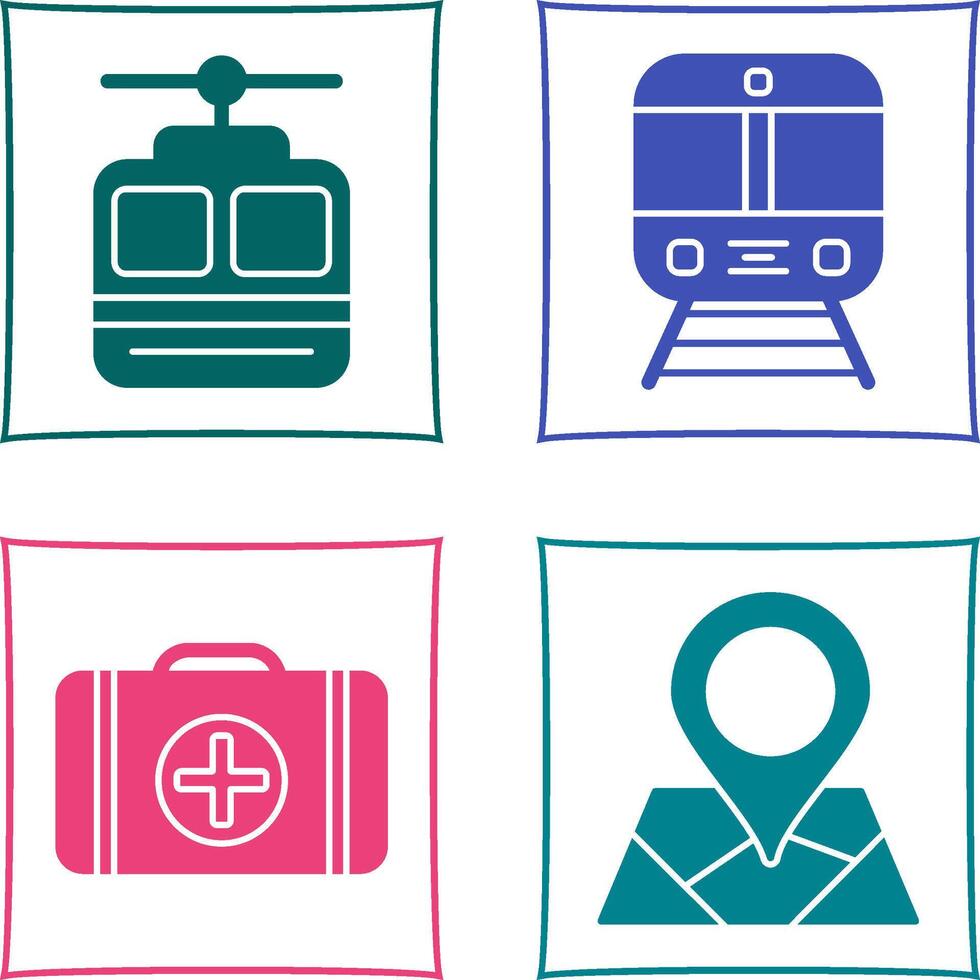 Cable car and Train Icon vector