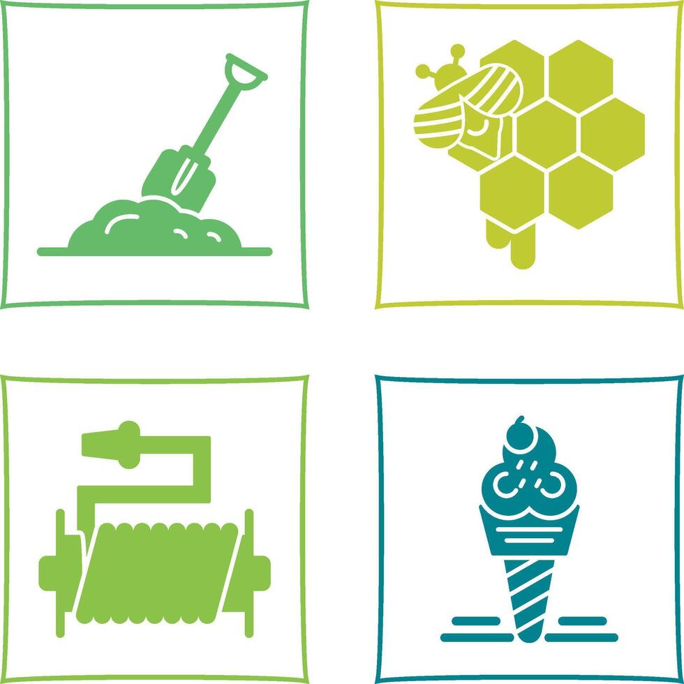 Digging and Honeycomb Icon vector