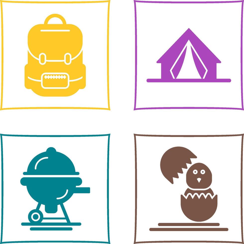 Bag and Camp Icon vector