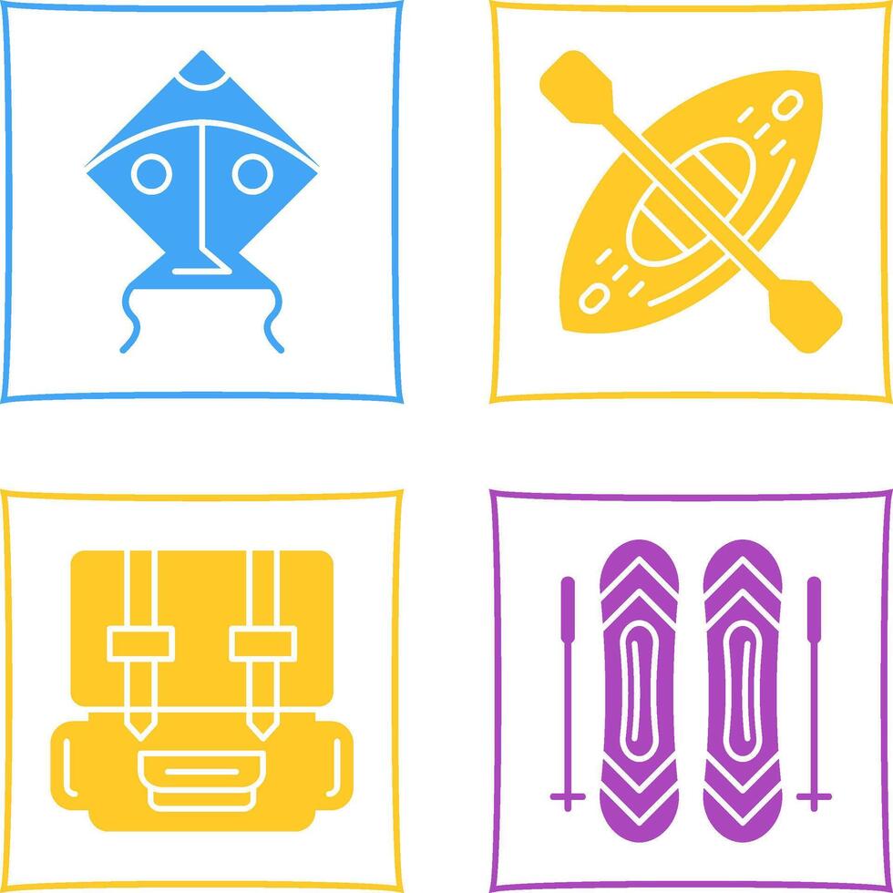 Kite and Kayak Icon vector