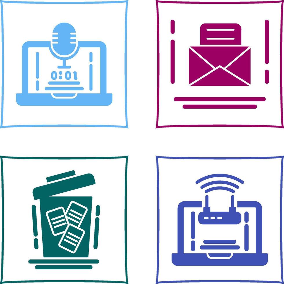 Voice Recorder and Email Icon vector