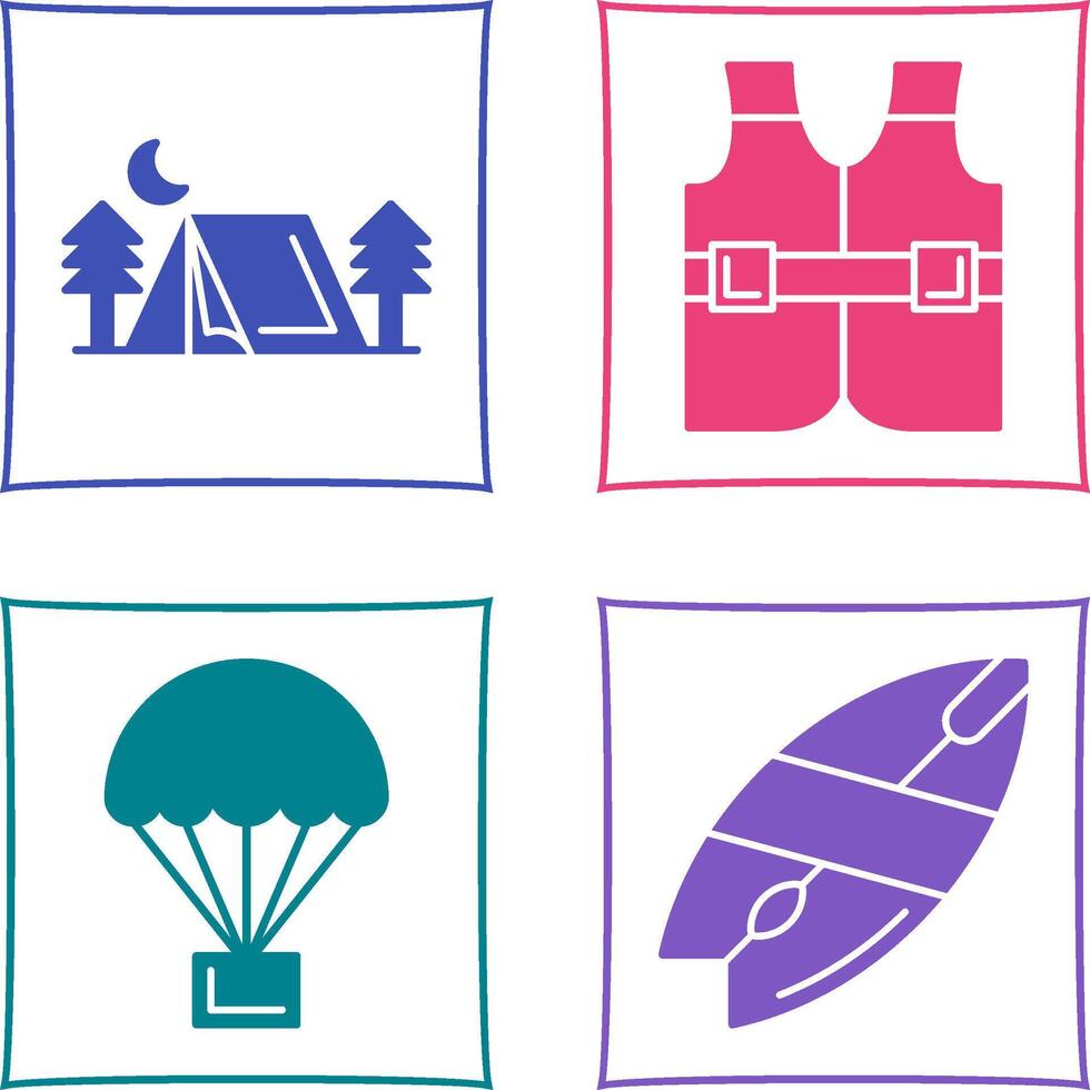 Tent and Life Icon vector
