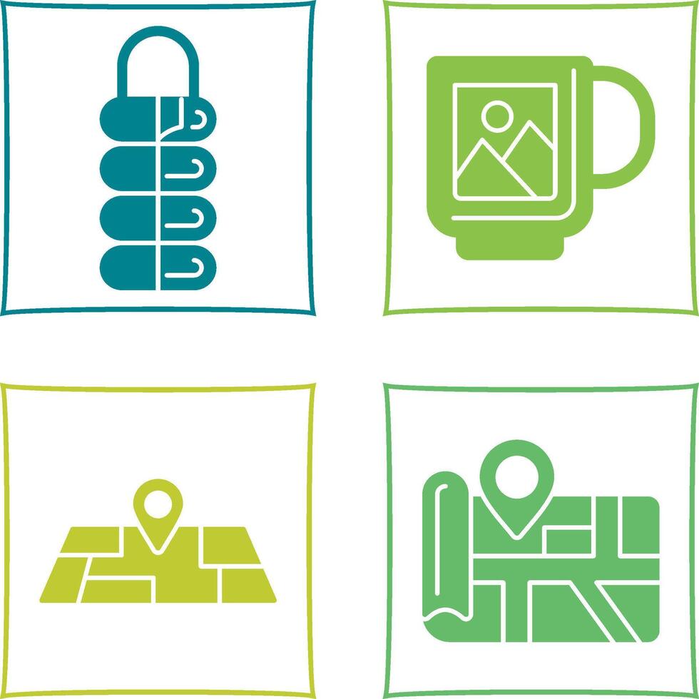 Sleeping Bag and Mug Icon vector