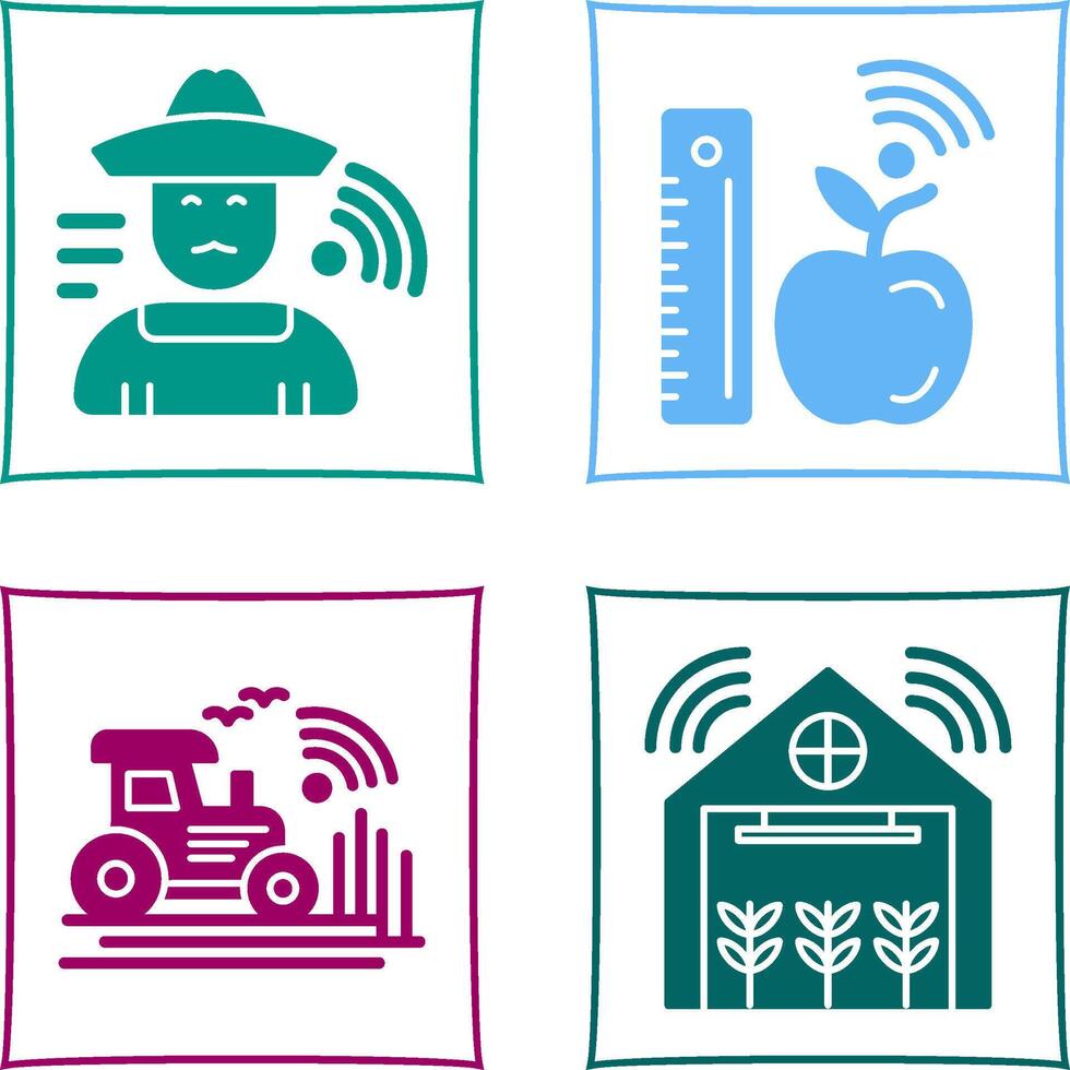 Farmer and Measure and Measure Icon vector