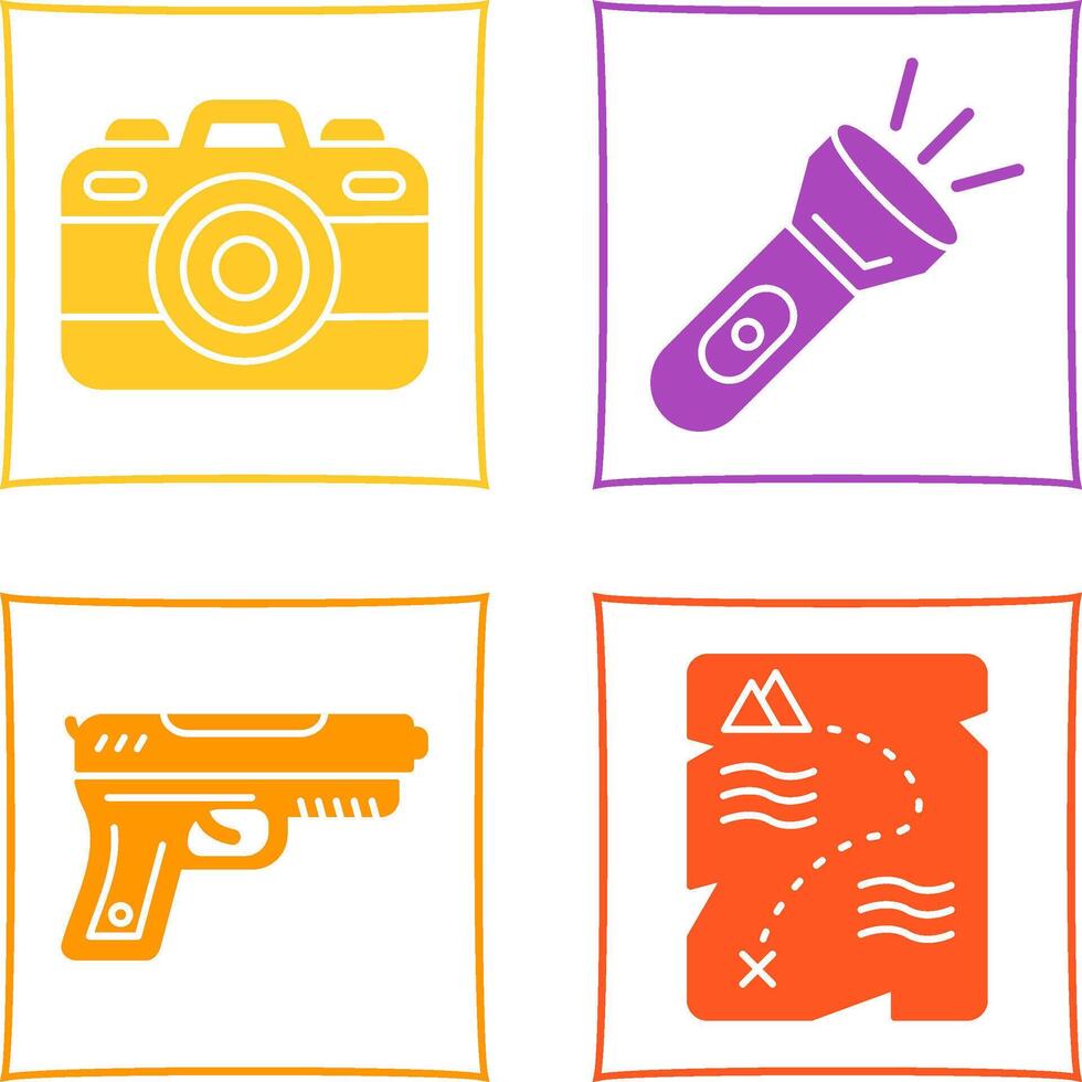 Camera and Flash Light Icon vector