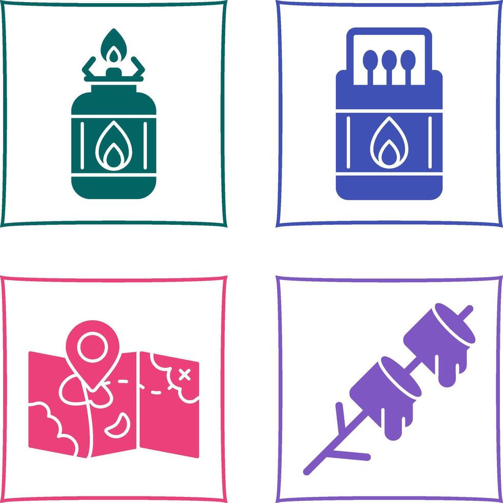 Camping Gas and Matches Icon vector