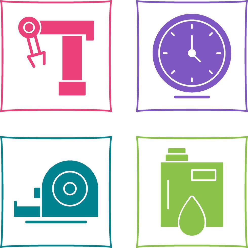 Robotic Arm and Clock Icon vector