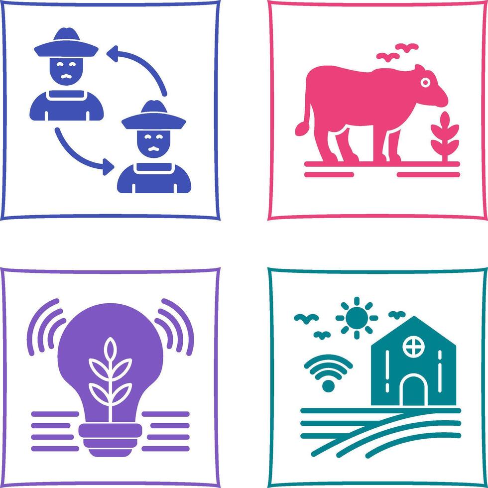 Connect and Cattle Icon vector