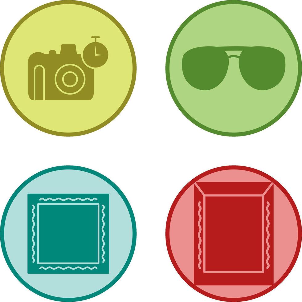 glasses and timer on camera Icon vector
