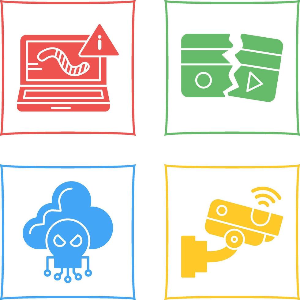 Worm and Broken Icon vector