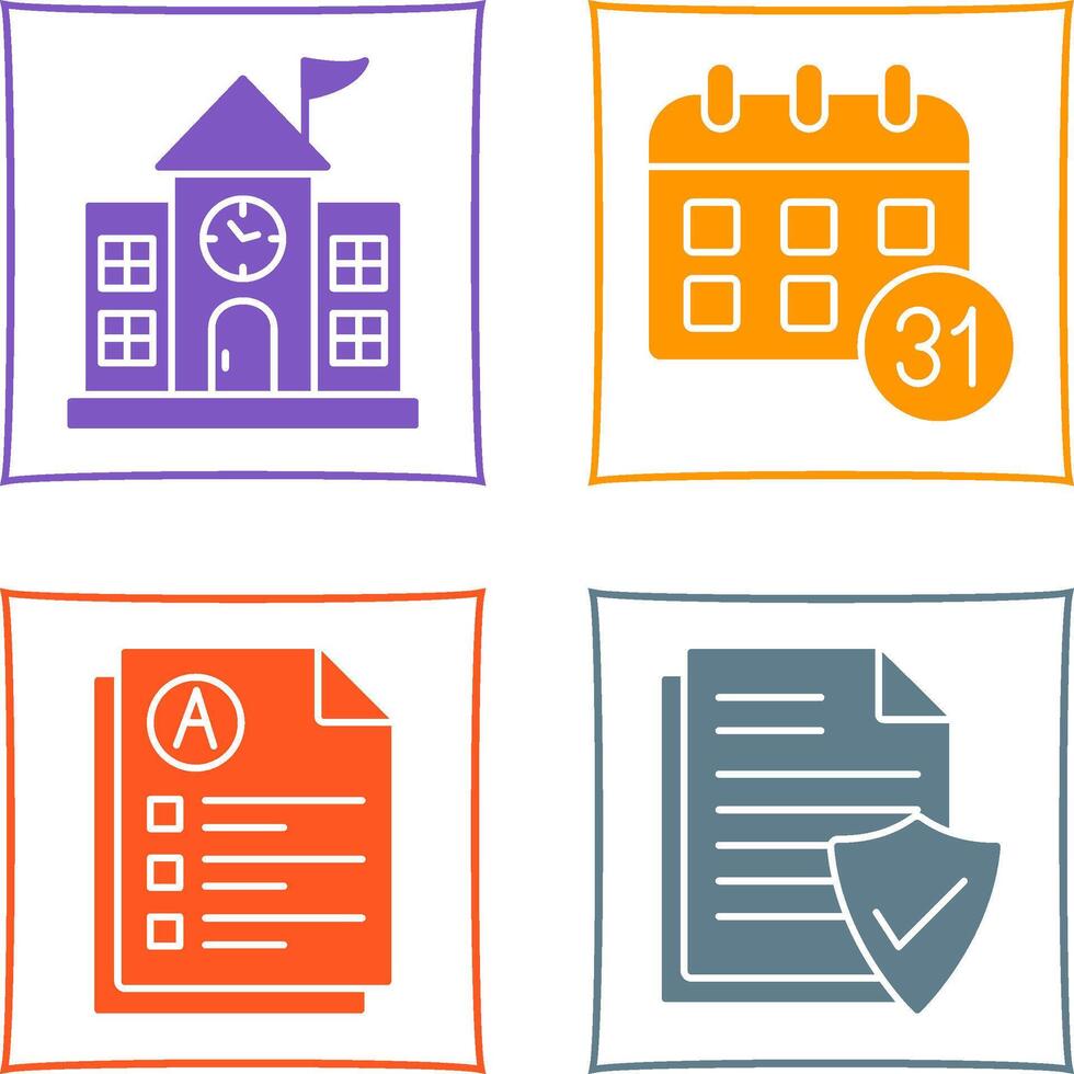 University Campus and Calendar Icon vector