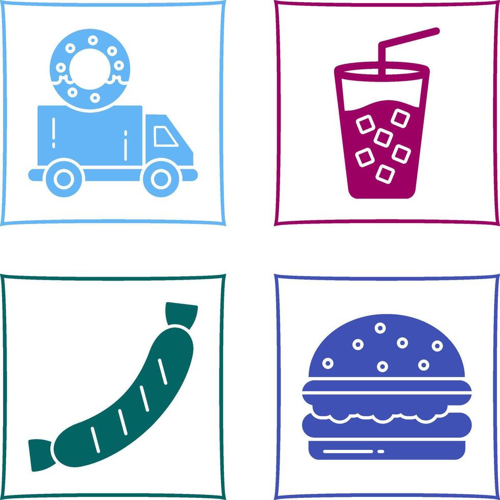 Delivery Truck and Cold Drink Icon vector