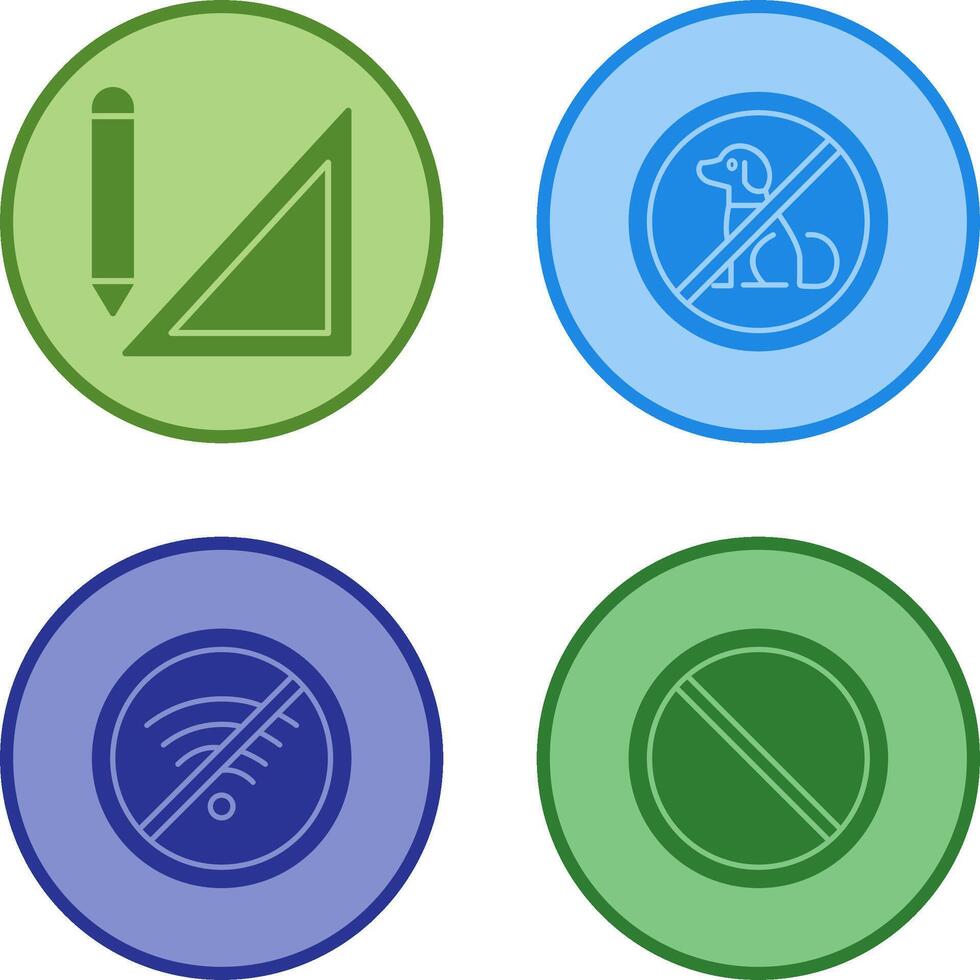 drawing tools and no pets Icon vector