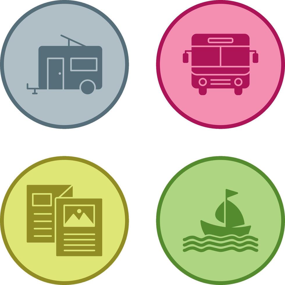 Bus and trailer Icon vector