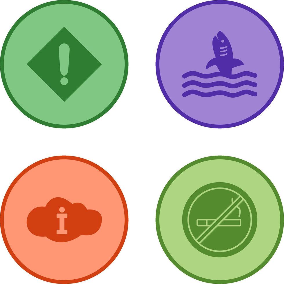 caution sign and dangerous shark Icon vector