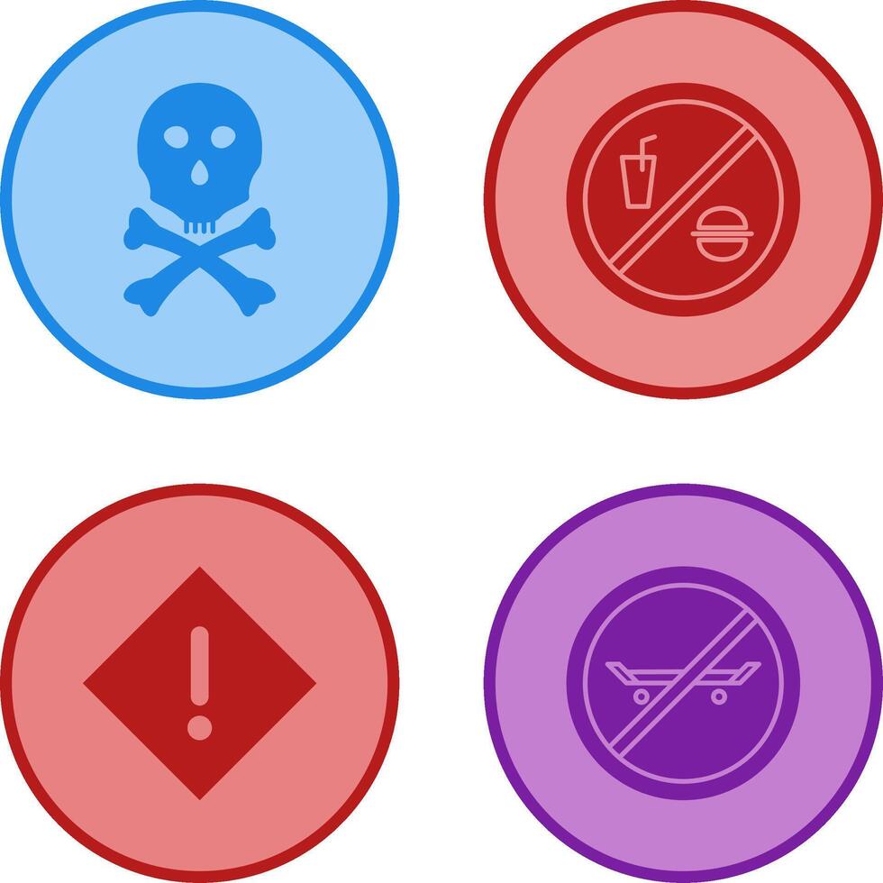 death sign and no foods or drink Icon vector