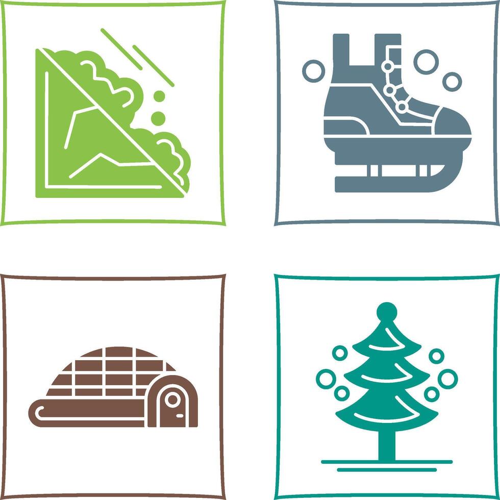 Avalanche and Ice Skating Icon vector
