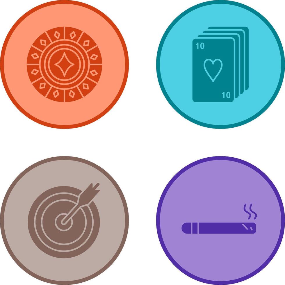 diamond Chip and desk of cards Icon vector