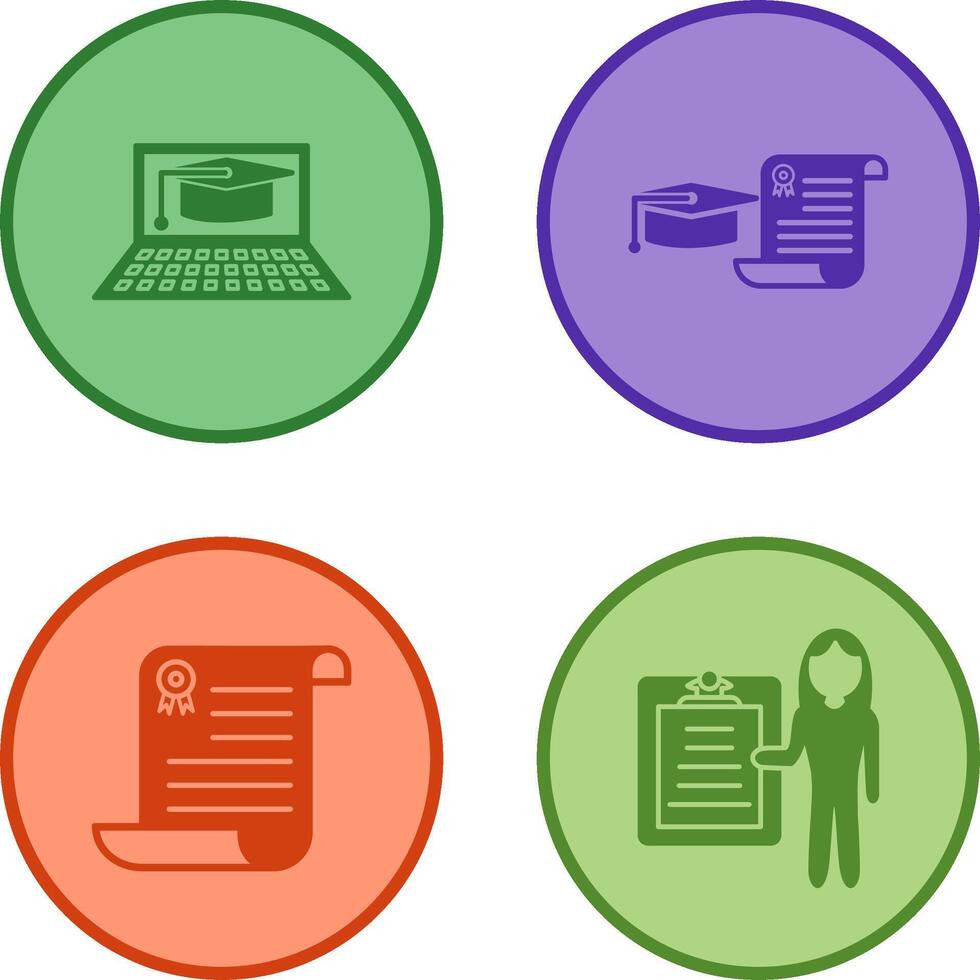 Online Graduation and Graduation Icon vector