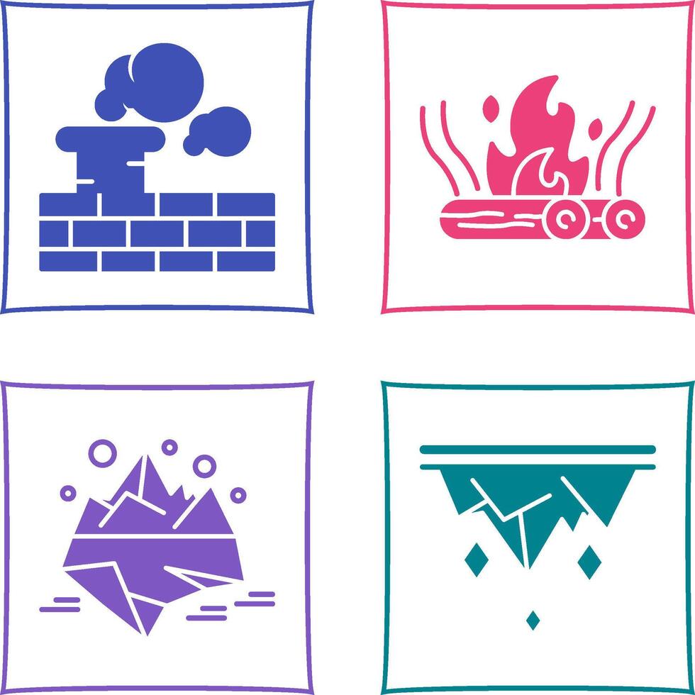 Chimney and Bonfire Icon vector