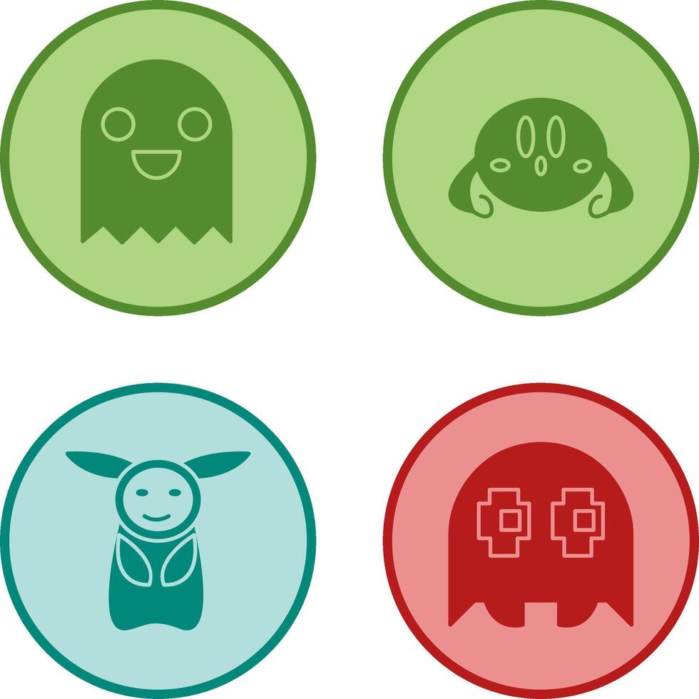 Game Character and VGame Charcter Icon vector