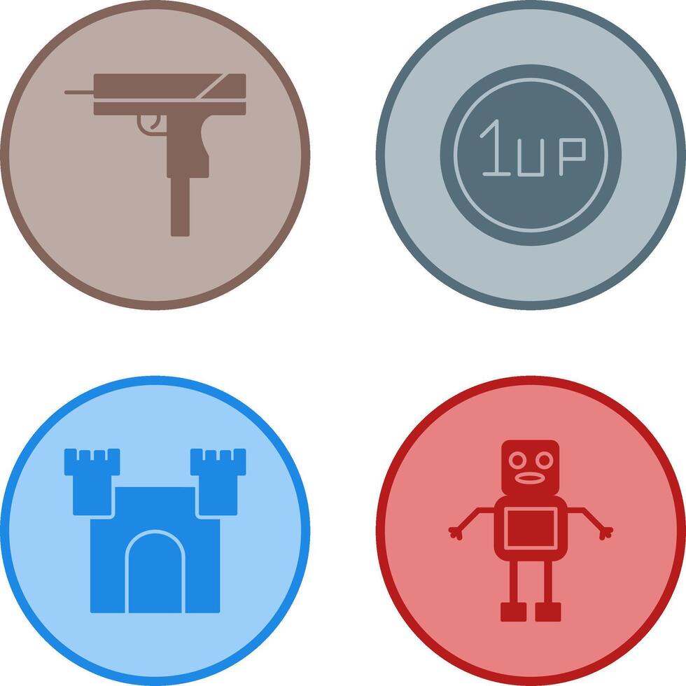 Gun and 1UP Icon vector