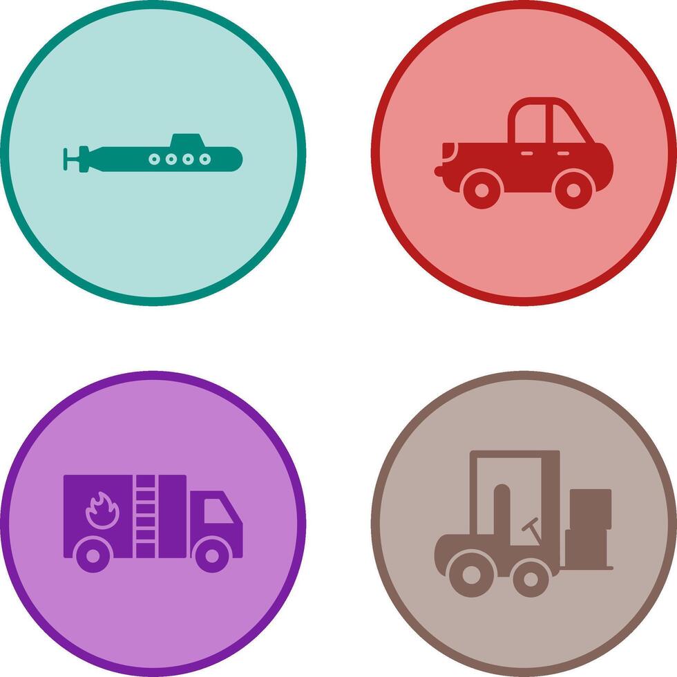 Submarine and Pickup Icon vector