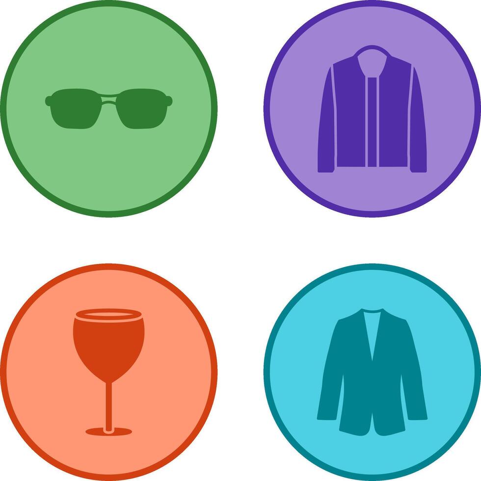 lentes y chaqueta icono vector