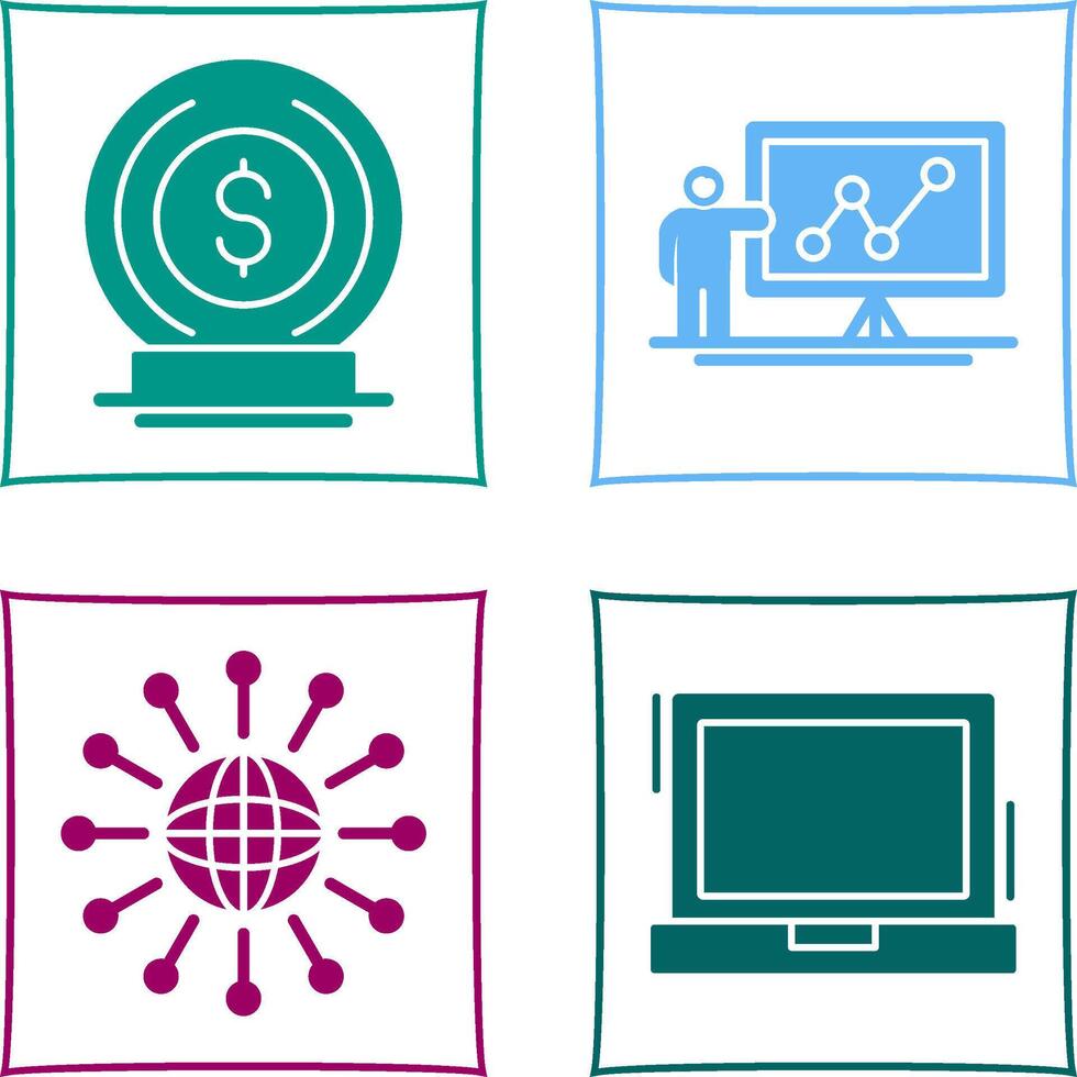 Coin and Presentation Icon vector
