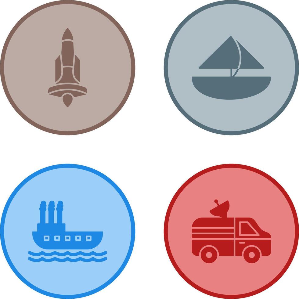 Rocket and Small Yacht Icon vector
