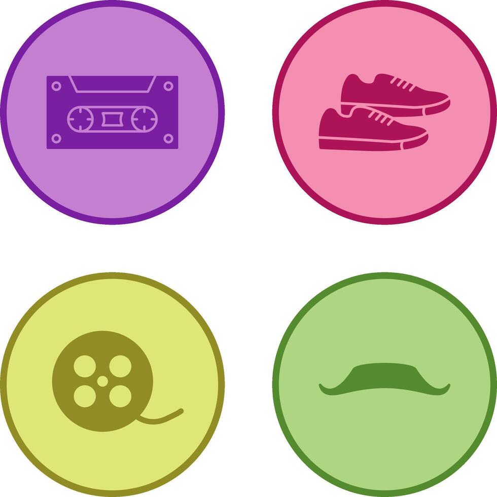 Casette and Sneakers Icon vector