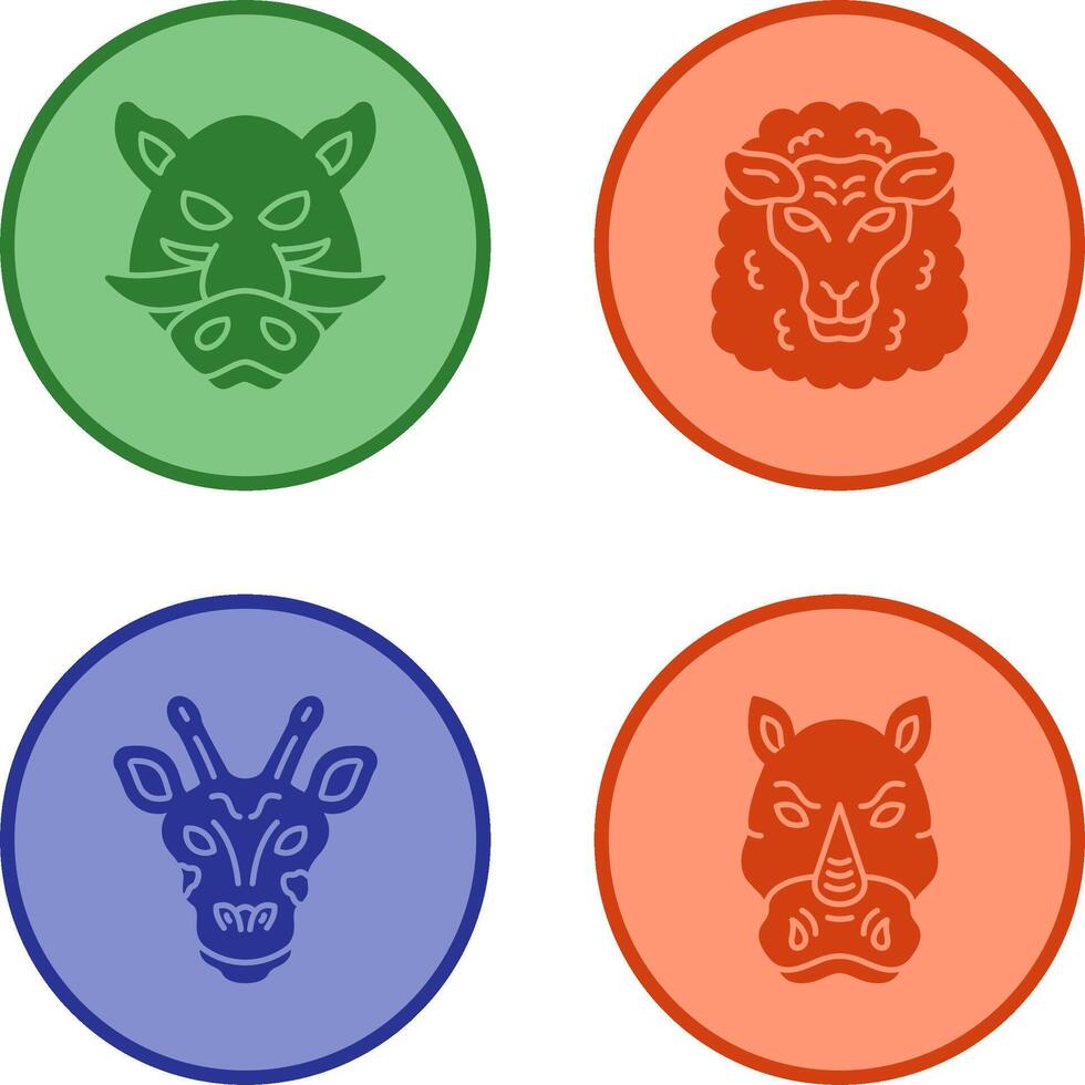 Sheep and Boar Icon vector