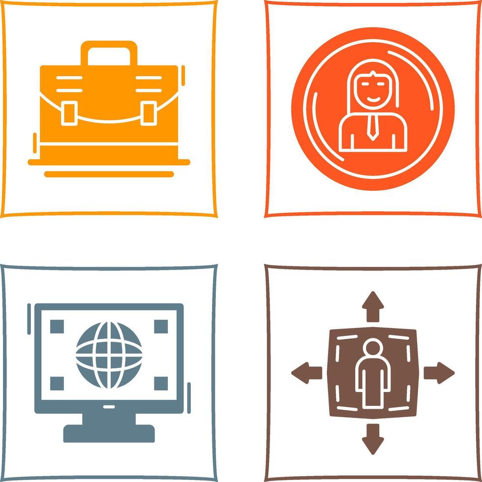 Briefcase and User Icon vector