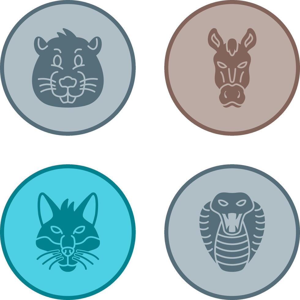 Beaver and Horse Icon vector
