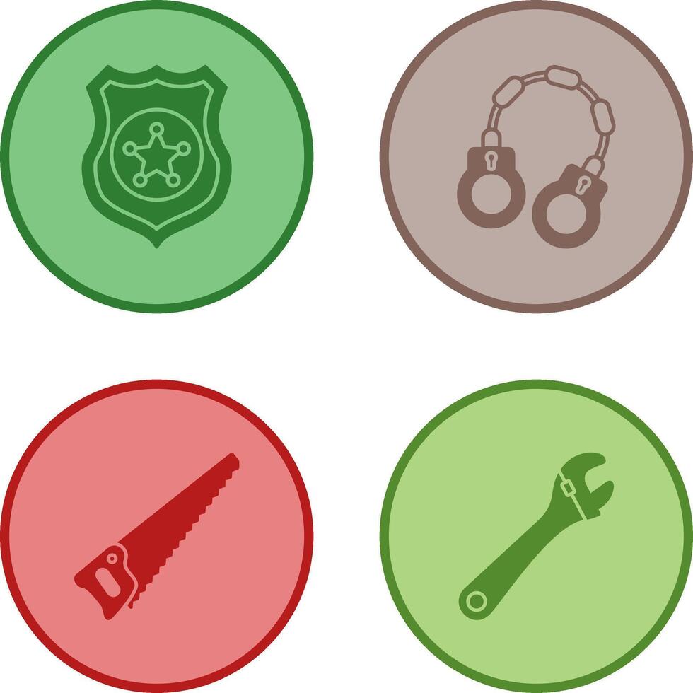 Police shield and Handcuff Icon vector