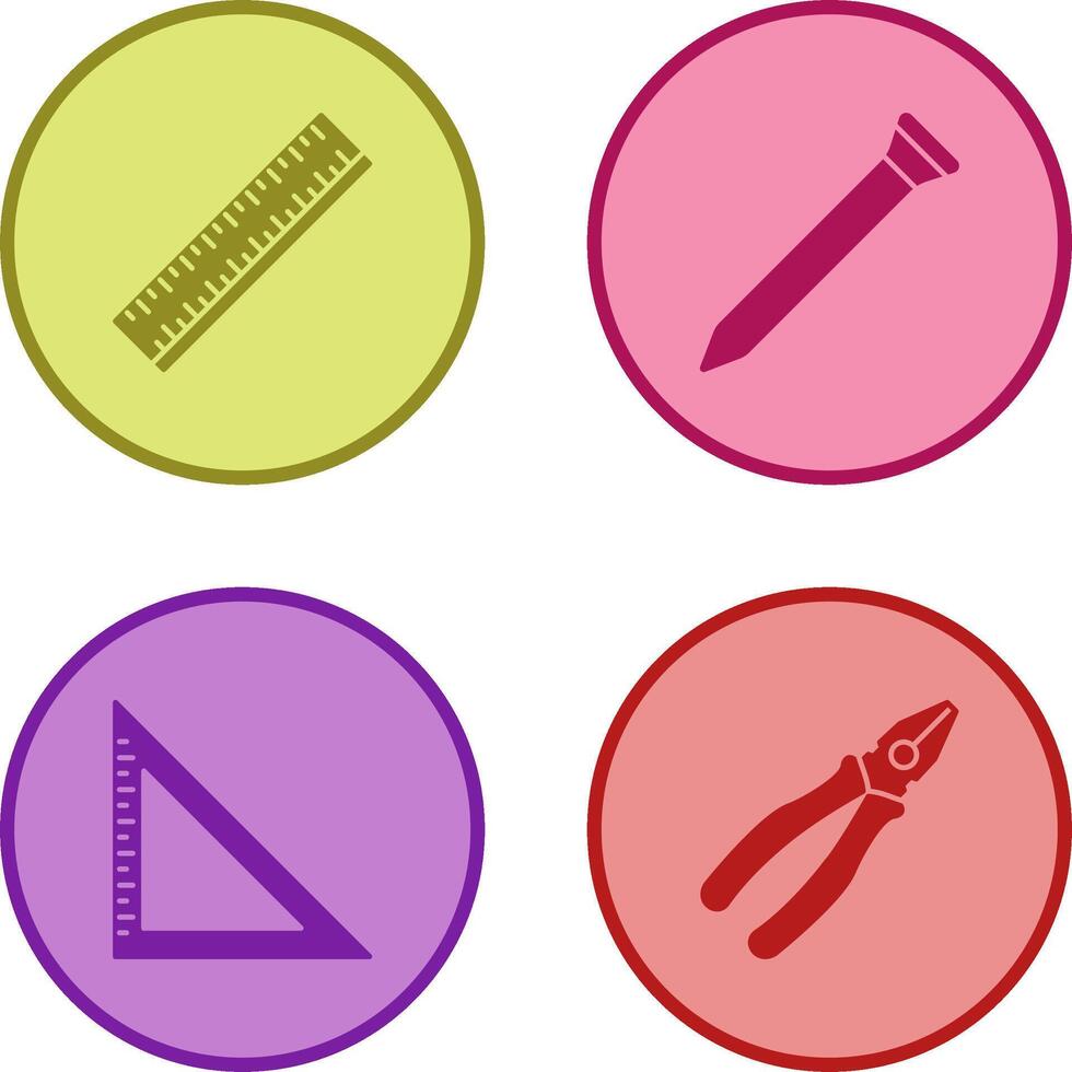 Ruler and Nail Icon vector