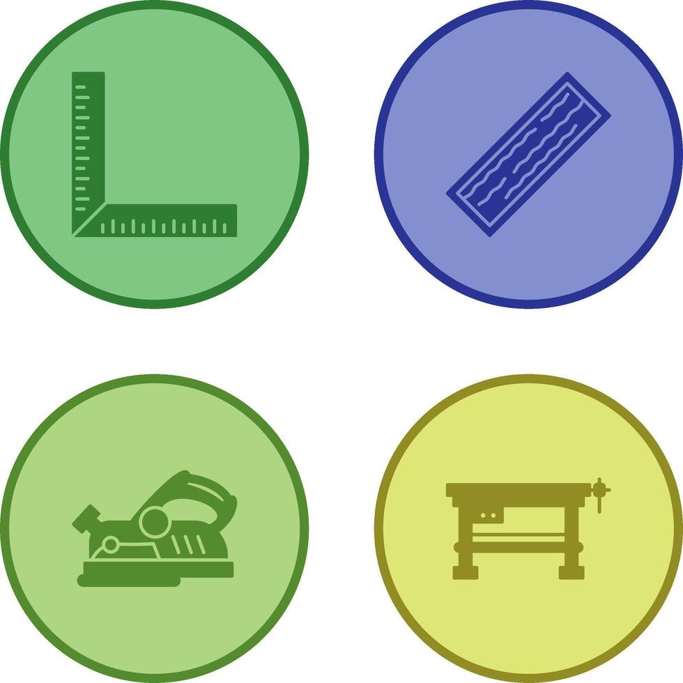 Square Ruller and Plank Icon vector