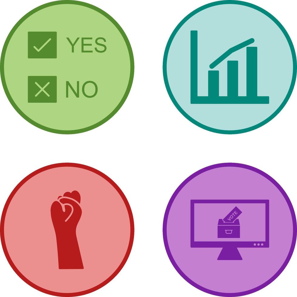 Yes No Option and Statistics Icon vector