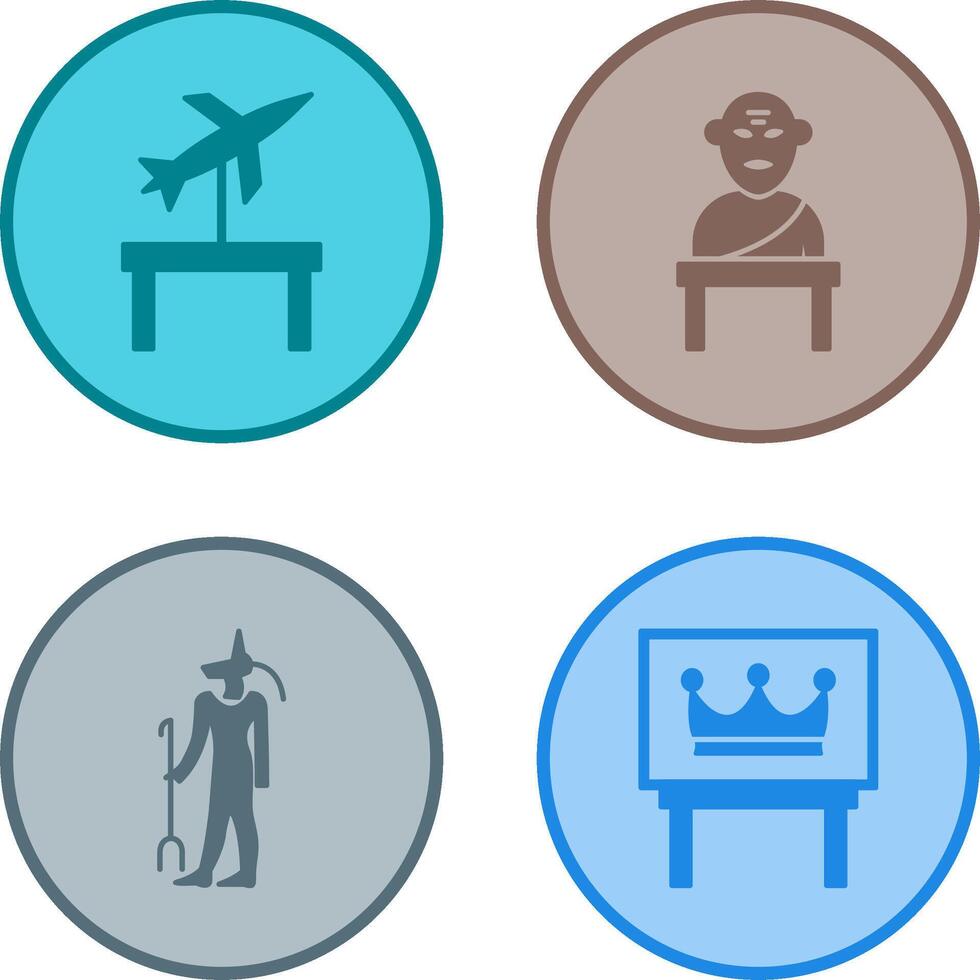 Jet Exhibit and Greek god Icon vector