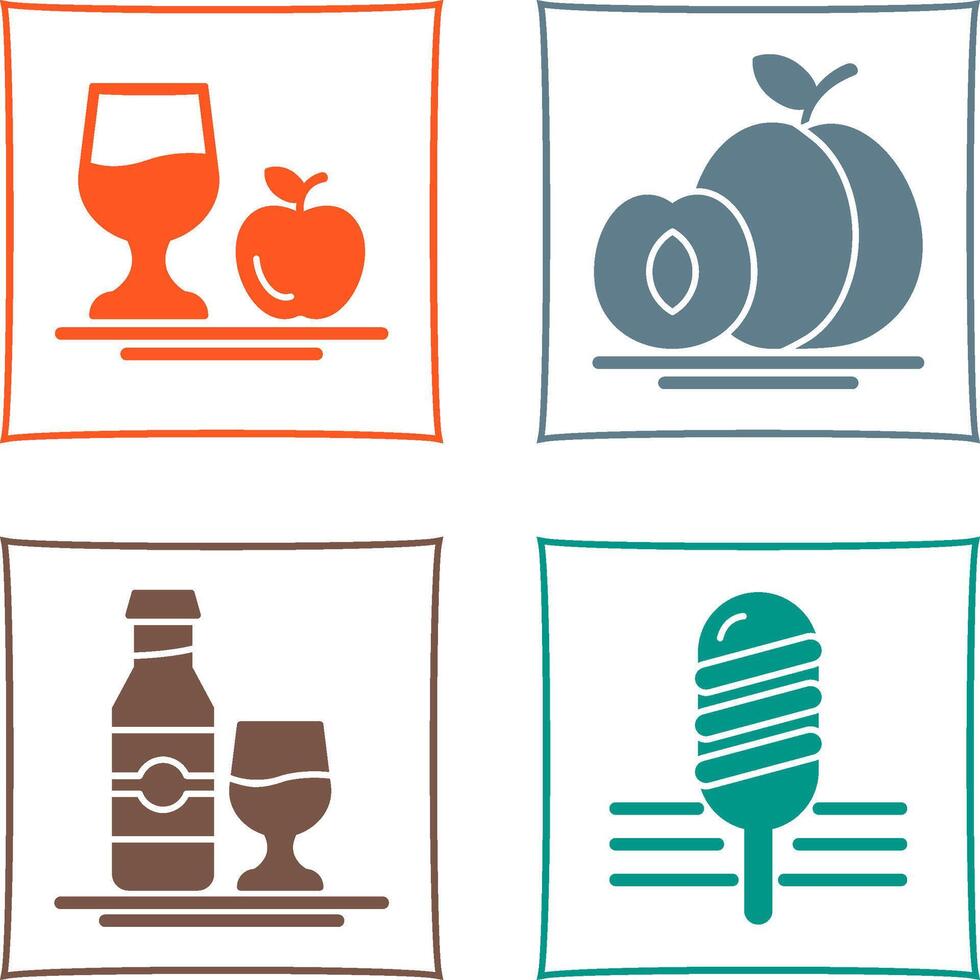 Healthy and Apricot Icon vector