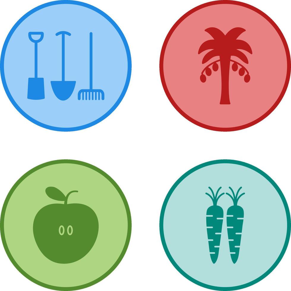 Gardening Tools and Palm tree Icon vector