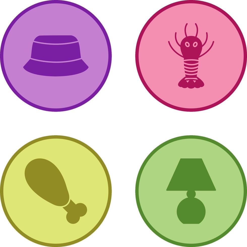 Men Hat and Lobster Icon vector