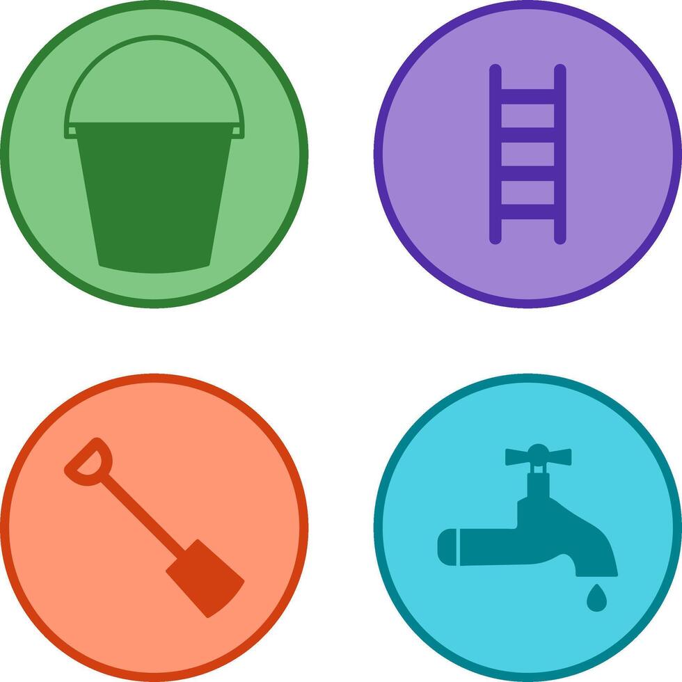 Water Bucket and Ladder Icon vector